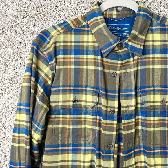 Eddie Bauer Shirt Men’s S Antique Plaid Ultimate Expedition Flex Classic Flannel - Picture 2 of 10